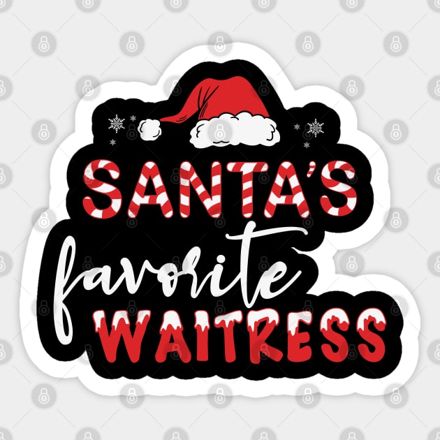 Santa's Favorite waitress Sticker by MZeeDesigns